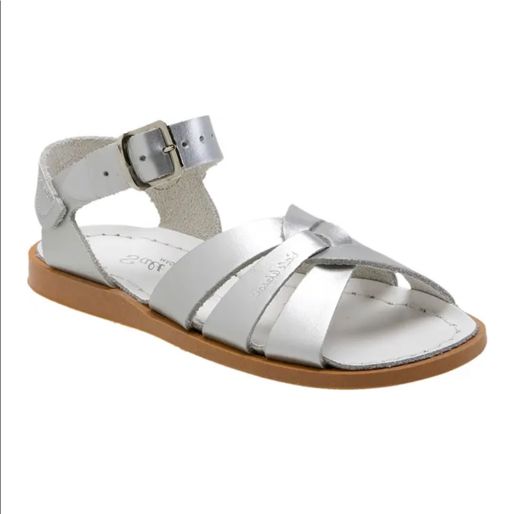 Saltwater Sandals silver size 8 NWOT